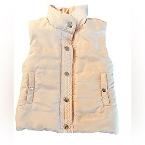 Mayoral Girls Reversible Outerwear Blush Color Vest with Silver Button